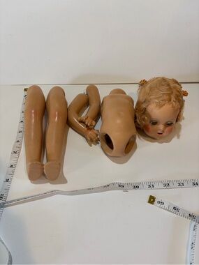 Vintage Madame Alexander “Princess Elizabeth” Composition Doll Parts Lot